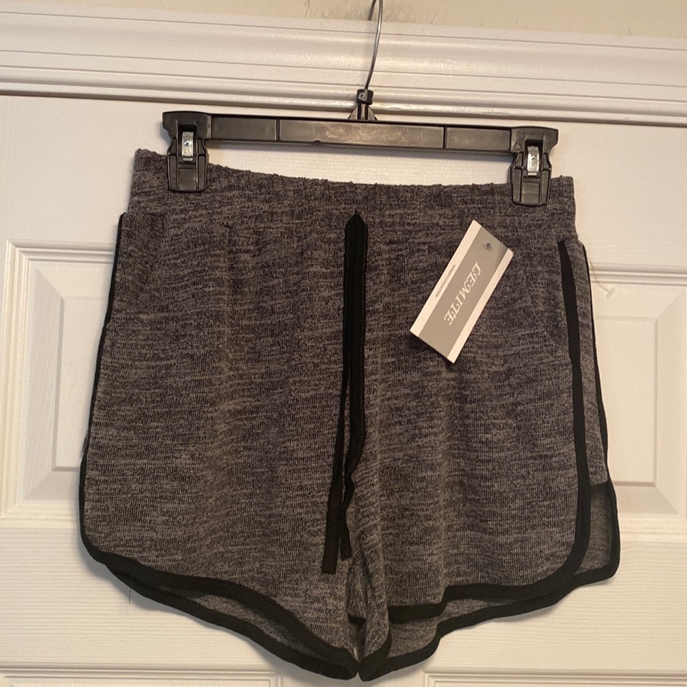 Brand New Lemite Black & Gray Athletic Shorts…size Medium (Junior)